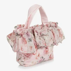 Patachou Bags*Girls Pink Floral Chiffon Handbag (27cm)