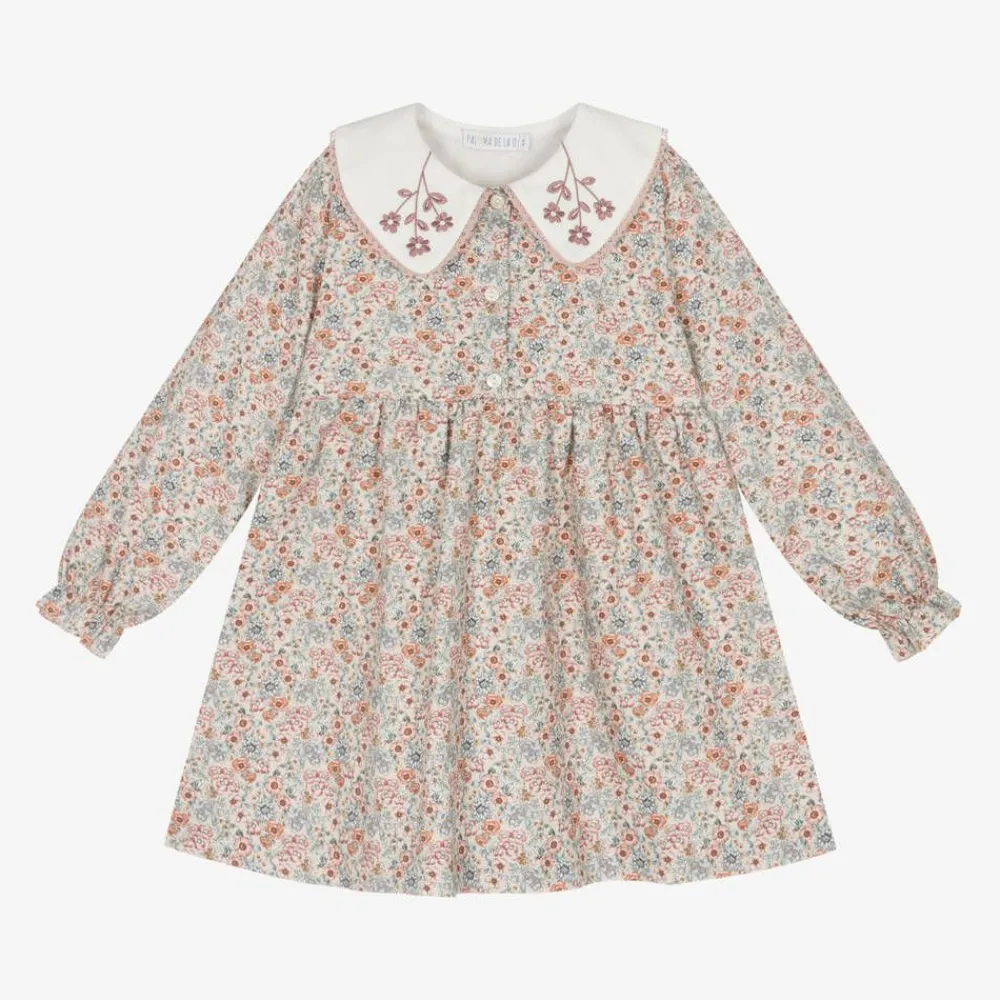 Paloma de la O Dresses*Girls Pink Floral Cotton Dress