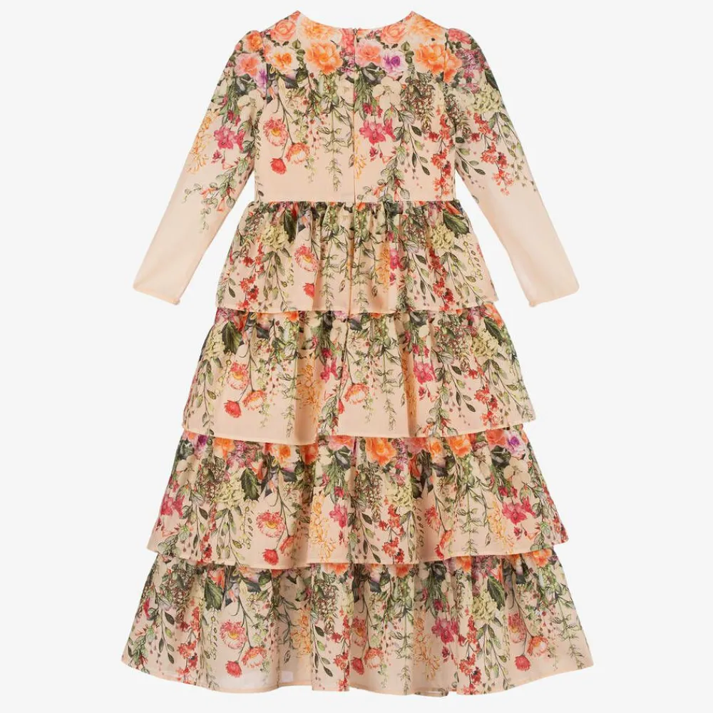 Marlo Kids Dresses*Girls Pink Floral Cotton Dress