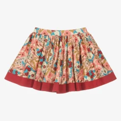 The Middle Daughter Skirts*Girls Pink Floral Cotton Skirt