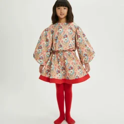 The Middle Daughter Skirts*Girls Pink Floral Cotton Skirt