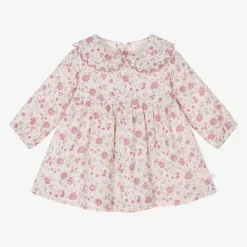 Laranjinha Dresses*Girls Pink Floral Cotton Dress