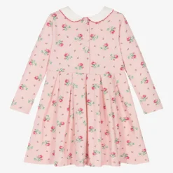 Rachel Riley Dresses*Girls Pink Floral Cotton Jersey Dress