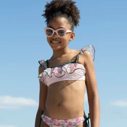 Nessi Byrd Swimwear*Girls Pink Floral Lace Frill Bikini (UV50)