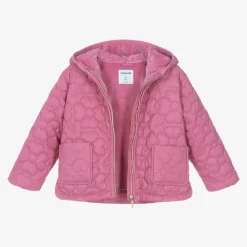 Mayoral Coats & Jackets*Girls Pink Floral Quilted Jacket