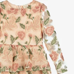 Marlo Kids Dresses*Girls Pink Floral Sequin Dress