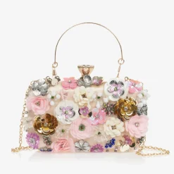 Graci Bags*Girls Pink Flower Clutch Bag (20cm)