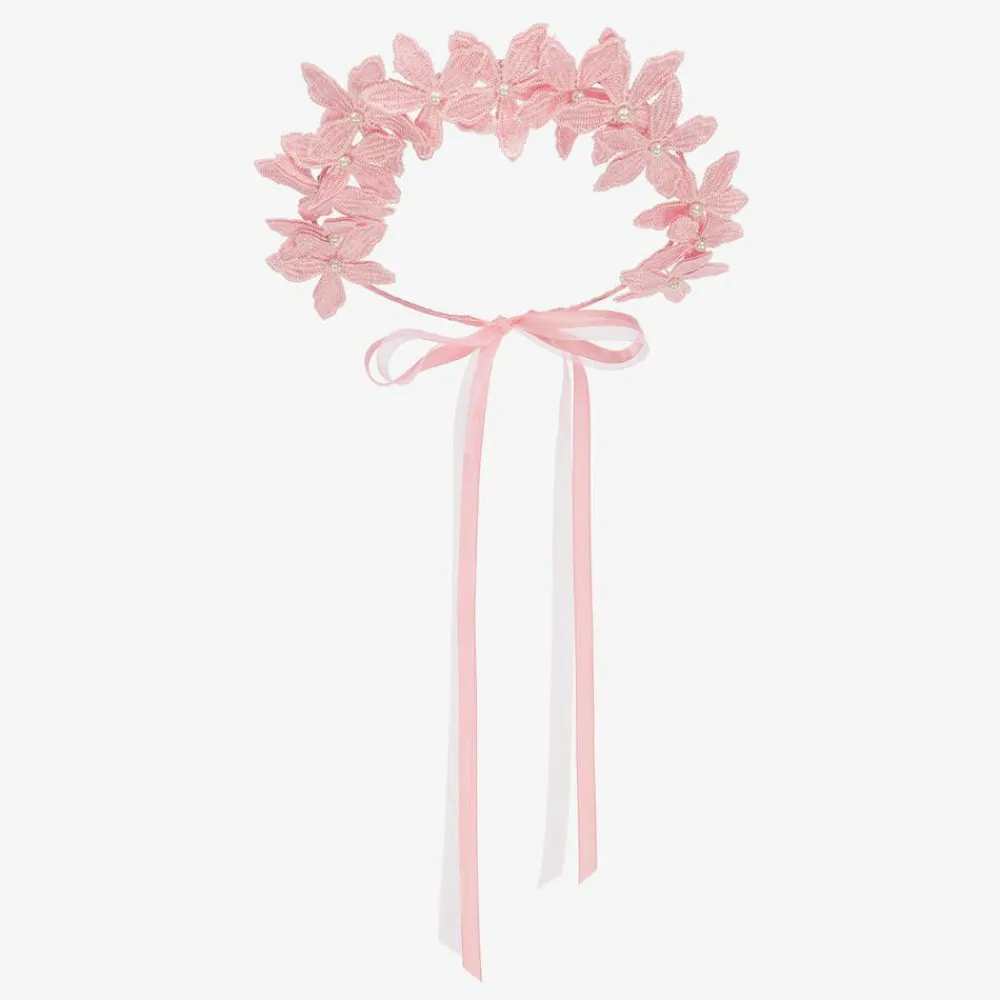 Sienna Likes To Party Hair Accessories*Girls Pink Flower Garland