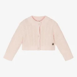 Carrément Beau Tops*Girls Pink Fluffy Knit Cardigan