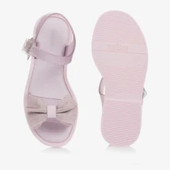 Mini Melissa Sandals|Sandals*Girls Pink Glitter Bow Jelly Sandals