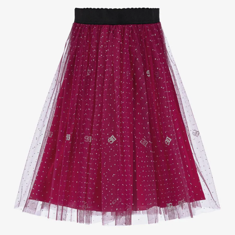 Dolce amp; Gabbana Skirts*Girls Pink Glittery Tulle & Silk Skirt