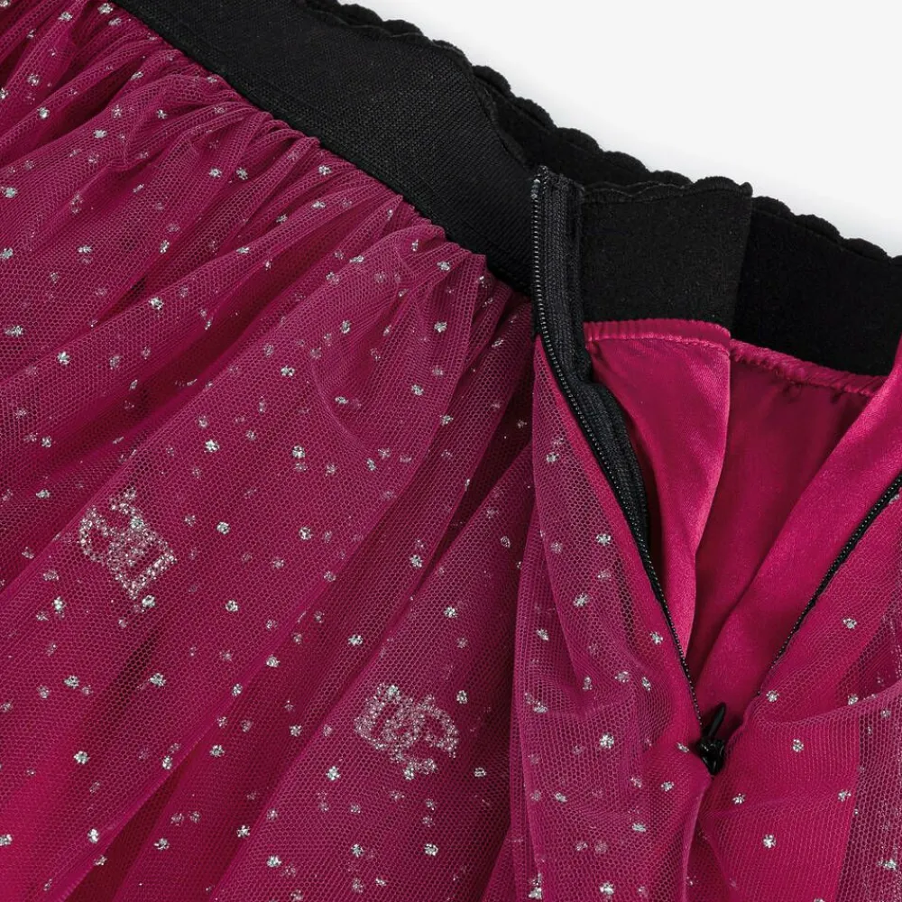 Dolce amp; Gabbana Skirts*Girls Pink Glittery Tulle & Silk Skirt