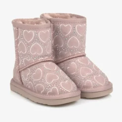 Lelli Kelly Boots|Boots*Girls Pink Heart & Diamanté Suede Boots