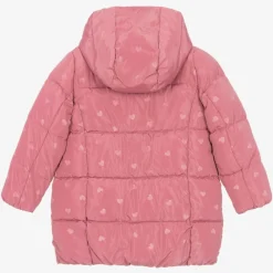 Mayoral Coats & Jackets*Girls Pink Heart Puffer Coat