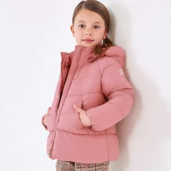Mayoral Coats & Jackets*Girls Pink Hooded Puffer Coat