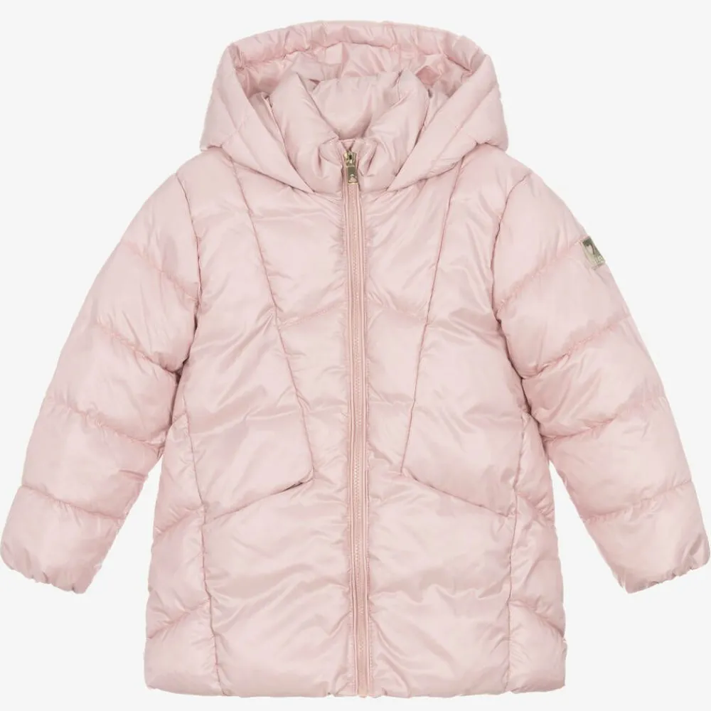 Mayoral Coats & Jackets*Girls Pink Hooded Puffer Coat