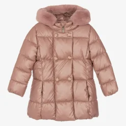 Mayoral Coats & Jackets*Girls Pink Hooded Puffer Coat