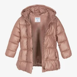 Mayoral Coats & Jackets*Girls Pink Hooded Puffer Coat