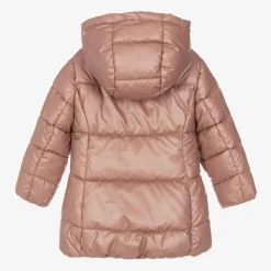 Mayoral Coats & Jackets*Girls Pink Hooded Puffer Coat