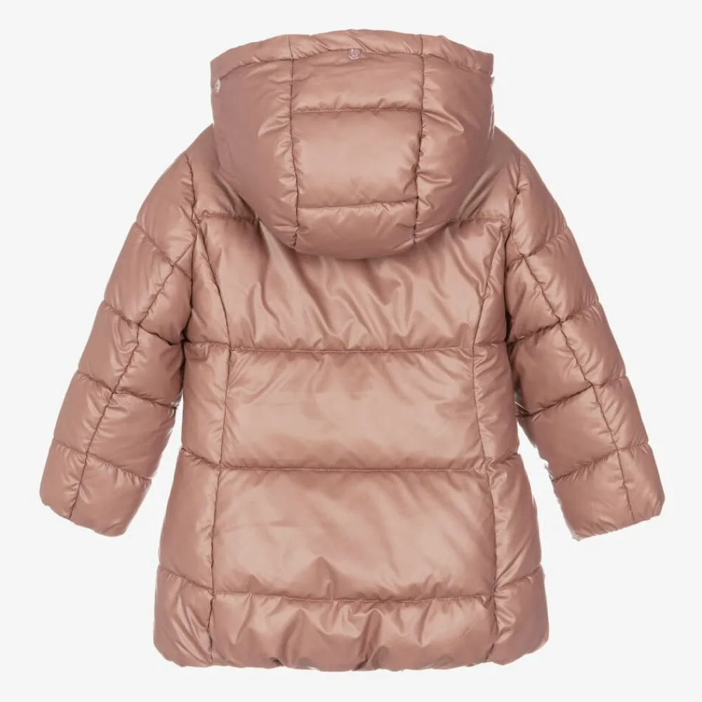 Mayoral Coats & Jackets*Girls Pink Hooded Puffer Coat