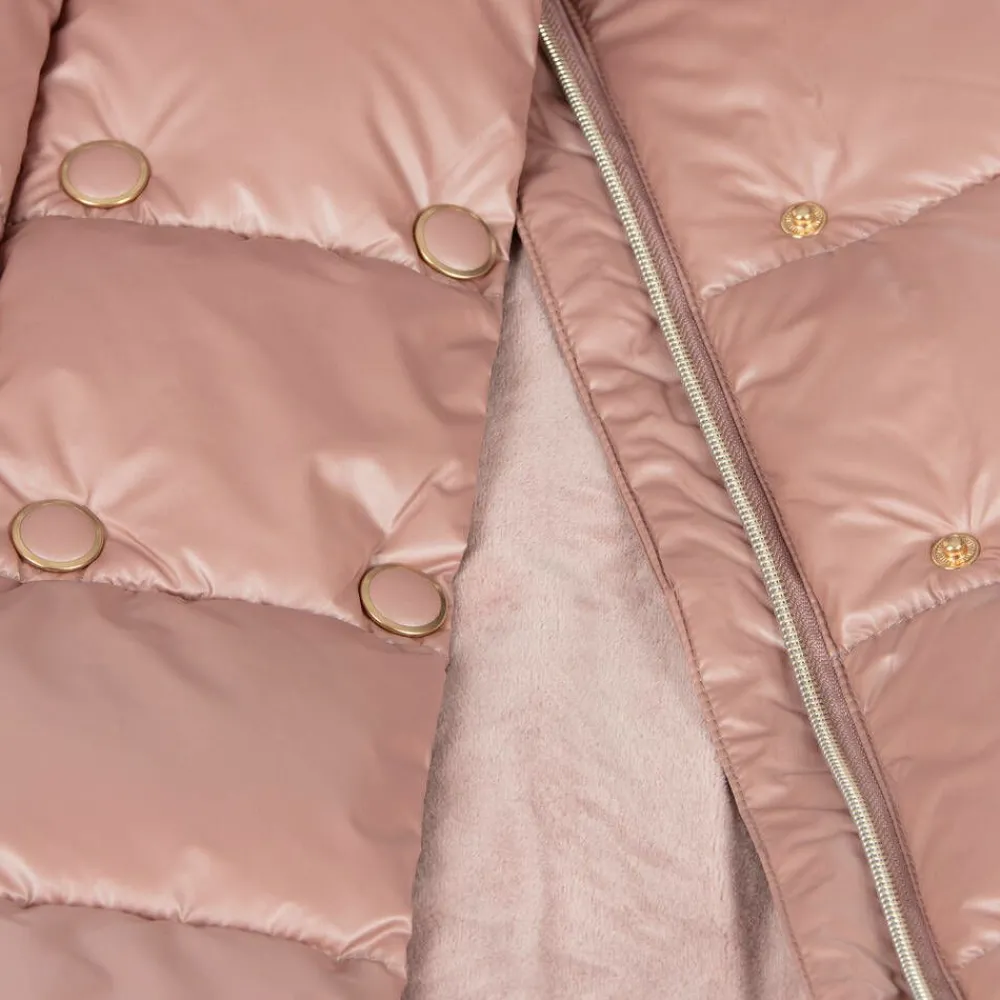 Mayoral Coats & Jackets*Girls Pink Hooded Puffer Coat