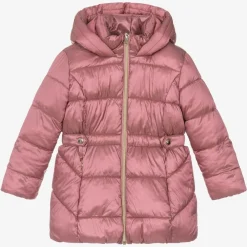 Mayoral Coats & Jackets*Girls Pink Hooded Puffer Coat