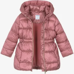 Mayoral Coats & Jackets*Girls Pink Hooded Puffer Coat