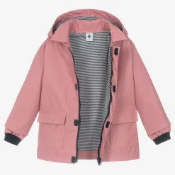Petit Bateau Coats & Jackets*Girls Pink Hooded Raincoat