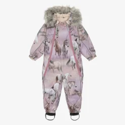 Molo Snowwear|Snowwear*Girls Pink Horse Snowsuit