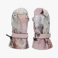 Molo Snowwear*Girls Pink Horses Insulated Mittens DreamyHorses