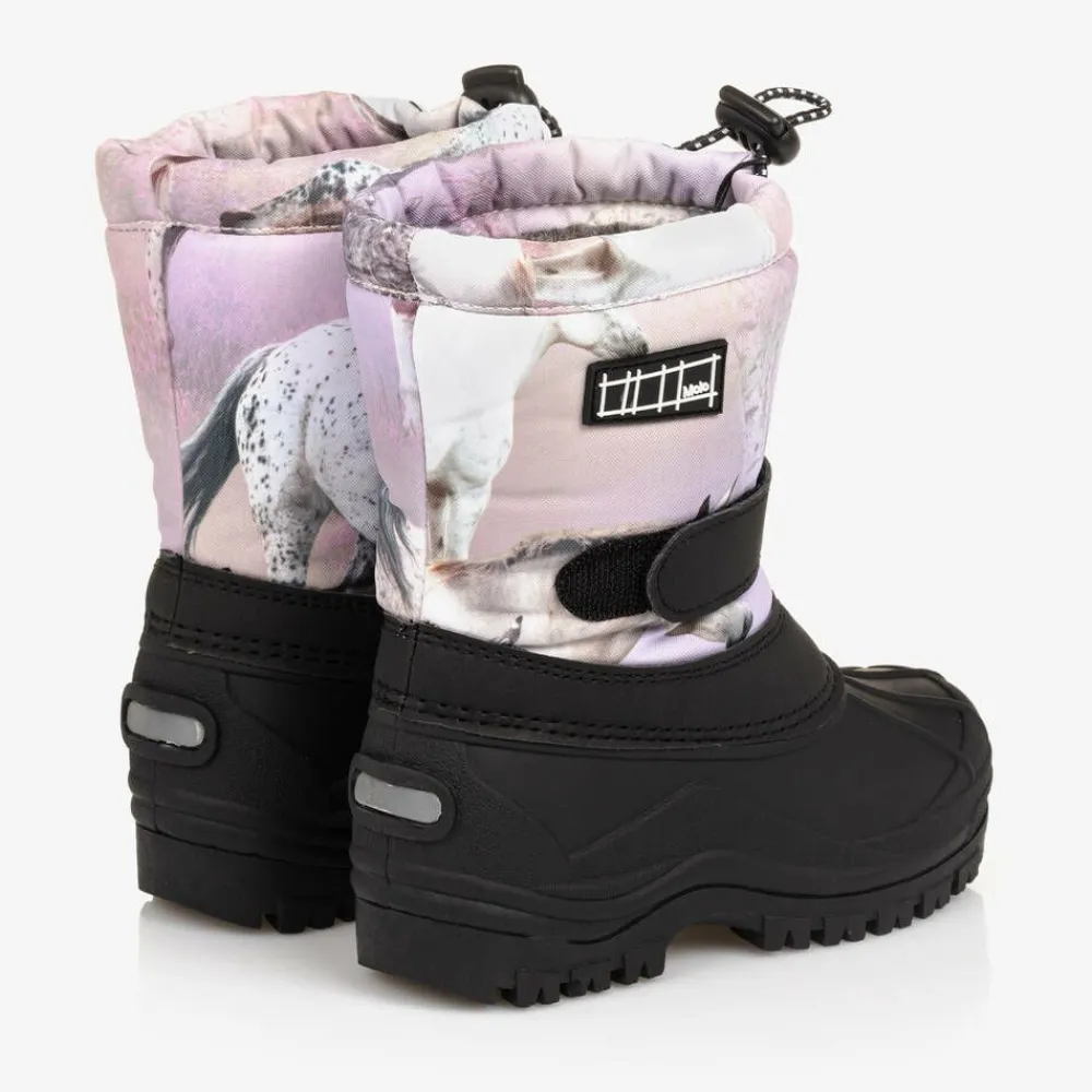 Molo Snow Boots|Snow Boots*Girls Pink Horses Snow Boots