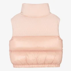 Moncler Enfant Coats & Jackets*Girls Pink Knit & Down Padded Suzan Gilet