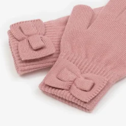 Mayoral Gloves & Mittens*Girls Pink Knitted Bow Gloves