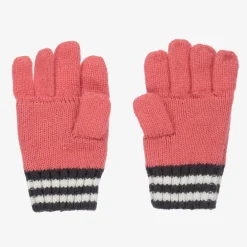 Boboli Gloves & Mittens*Girls Pink Knitted Heart Gloves