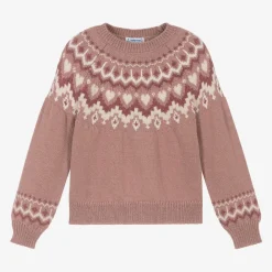 Mayoral Tops*Girls Pink Knitted Jumper