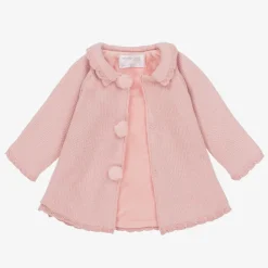 Mayoral Coats & Jackets*Girls Pink Knitted Pram Coat & Hat Set