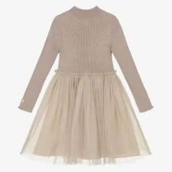 Donsje Dresses*Girls Pink Knitted Tulle Dress RoseGrey