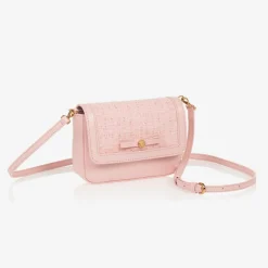 Versace Bags*Girls Pink Leather & Tweed Medusa Bag (16cm)