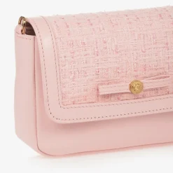 Versace Bags*Girls Pink Leather & Tweed Medusa Bag (16cm)