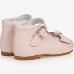 Childrens Classics Bar Shoes|Bar Shoes*Girls Pink Leather Bow Shoes