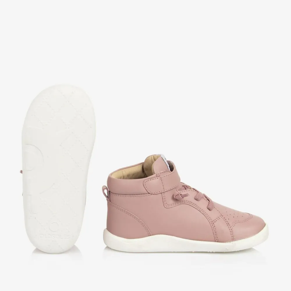 Old Soles Trainers*Girls Pink Leather High-Top Trainers