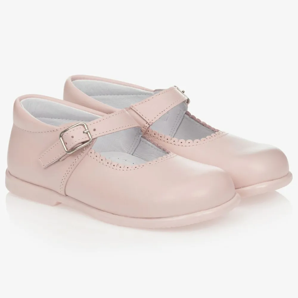 Childrens Classics Bar Shoes|Bar Shoes*Girls Pink Leather Shoes