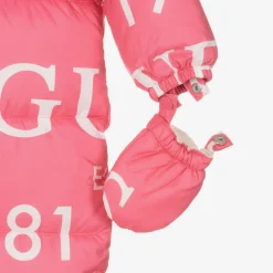 Guess Snowwear*Girls Pink Logo Print Snowsuit
