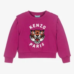 KENZO KIDS Tops*Girls Pink Lucky Tiger Sweatshirt