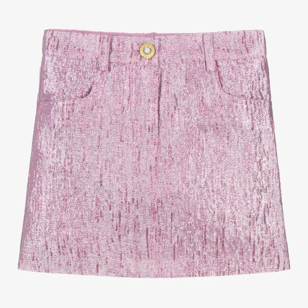 Angels Face Skirts*Girls Pink Metallic Jacquard Skirt OrchidPink