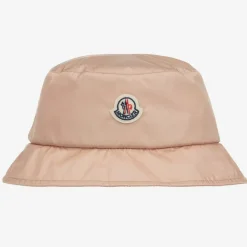 Moncler Enfant Hats*Girls Pink Nylon Logo Hat