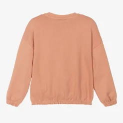 Mini Rodini Tops*Girls Pink Organic Cotton Snake Sweatshirt Beige