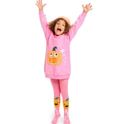 Wauw Capow Tights|Tights*Girls Pink Organic Cotton Pumpkin Tights