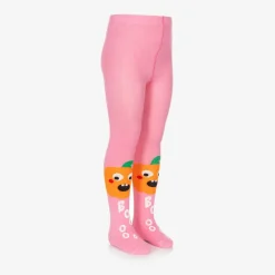 Wauw Capow Tights|Tights*Girls Pink Organic Cotton Pumpkin Tights