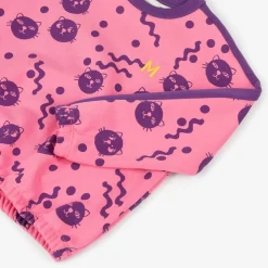 Mini Rodini Tops*Girls Pink Organic Cotton Cats Sweatshirt